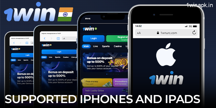 iPhone and iPad that support the 1win app