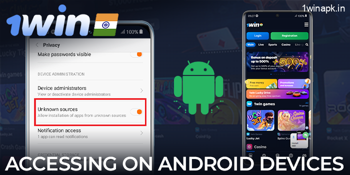 1win app access on Android devices
